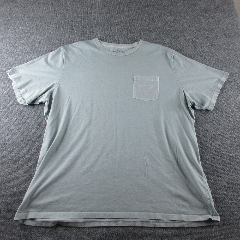 Vineyard Vines Shirt Mens 2XL Green Short Sleeve Whale Pocket Graphic Tee Logo - Picture 3 of 9